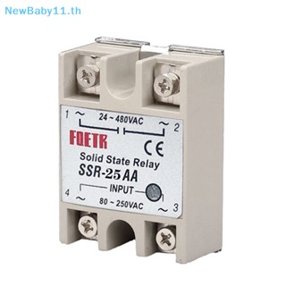 Onebaby รีเลย์ควบคุมแรงดันไฟฟ้า เฟสเดียว โซลิดสเตท AC SSR ไม่มีฝาครอบพลาสติก SSR-25AA SSR-40AA SSR-60AA SSR-100AA สีขาว