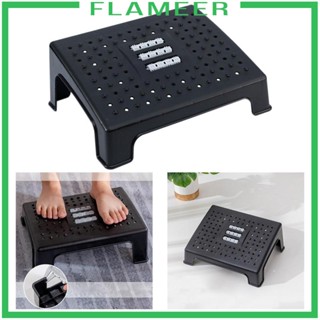 [Flameer] ที่พักเท้าใต้โต๊ะ พร้อมโครงสร้างนวด และเบาะม้วน สีดํา