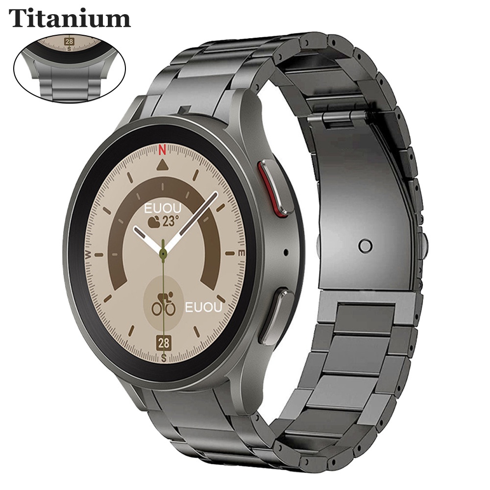 ไทเทเนียมโลหะสําหรับ Samsung Galaxy นาฬิกา 6 คลาสสิก 43 มม.47 มม.สร้อยข้อมือสําหรับ Watch7 ultra 40 44 มม.ไม่มีช่องว่างสีเทาหรูหราสาย