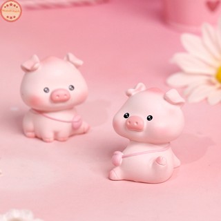 Home ตุ๊กตาเรซิ่น รูปการ์ตูนหมู สีชมพู สําหรับตกแต่งบ้าน โต๊ะทํางาน ของขวัญเด็ก