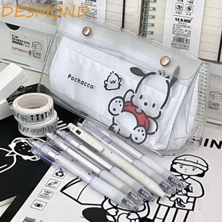 กระเป๋าดินสอ เครื่องเขียน ลายการ์ตูน Pochacco น่ารัก แต่งซิป กันน้ํา สีโปร่งใส สไตล์เกาหลี สําหรับนักเรียน