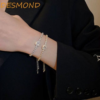 Desmond สร้อยข้อมือเพทาย สวยหรู ของขวัญเด็กผู้หญิง พลอยเทียม อารมณ์ ปาร์ตี้ เครื่องประดับ สไตล์เกาหลี เครื่องประดับ