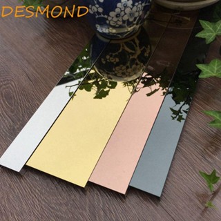 Desmond สติกเกอร์กระจกไทเทเนียม ขอบแบน สีทอง สําหรับติดตกแต่งผนังบ้าน เพดาน