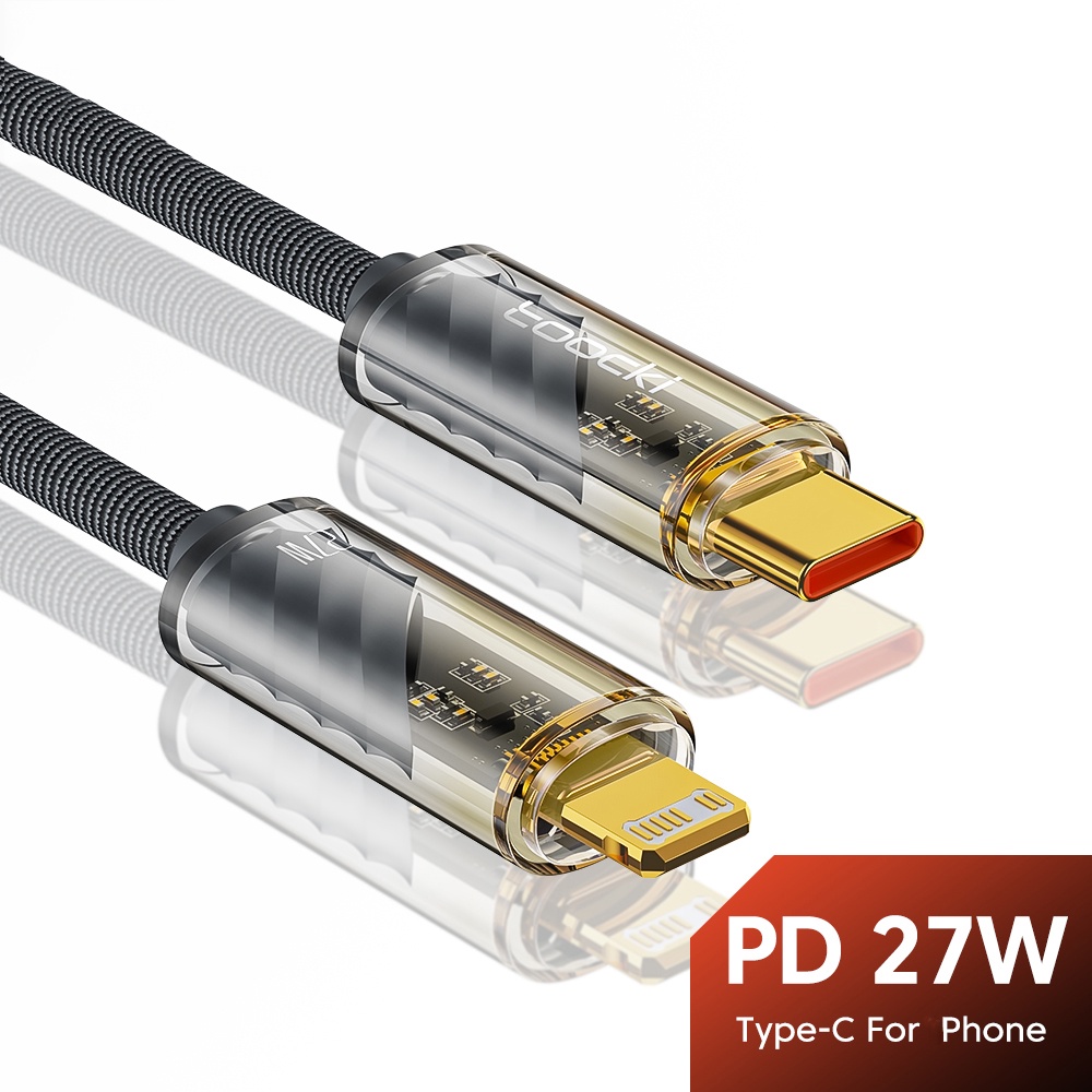 Elough PD27W สายเคเบิลชาร์จเร็ว Type-C เป็น lOS USB lOS 1 เมตร 2 เมตร