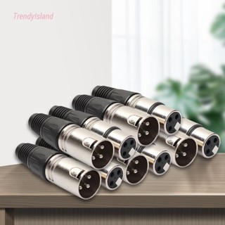 {ขายดี 99} แจ็คเสียบไมโครโฟน XLR 3Pin ตัวเมีย สีดํา 10 คู่ [TrendyIsland.th]