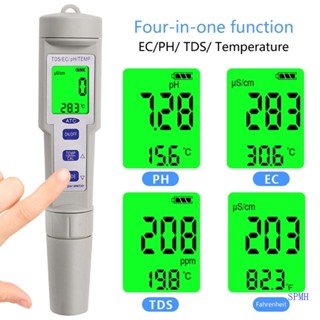 เครื่องวัดค่า pH แบ็คไลท์ Lcd ความแม่นยําสูง 4 in 1 แบบมืออาชีพ สําหรับวัดค่า pH อาหาร น้ํา