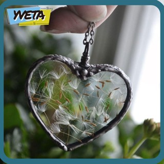 Yveta สร้อยคอโซ่ จี้รูปหัวใจ ดอกแดนดิไลออน หัวใจ เครื่องประดับ สําหรับผู้หญิง