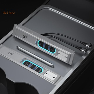 {ขายดี 99} ฮับชาร์จ USB ในรถยนต์ หลายพอร์ต สําหรับ Tesla Model 3/Y [Bellare.th]