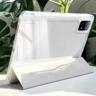 เคสอะคริลิคใส พร้อมที่ใส่ดินสอ สําหรับ Xiaomi Pad 6 2023 Mipad 6 Pro 11 นิ้ว