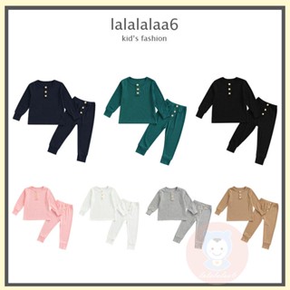 Laa6 เสื้อคอกลม แขนยาว และกางเกงขายาว สําหรับเด็ก 18 เดือน - 6 ปี 2 ชิ้น