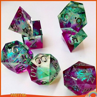 [PrettyiaTH] ชุดเรซิ่น Polyhedral D8 D10 D% D12 D20 สําหรับเล่นเกม