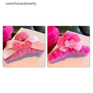 Colorfulfulswallowfly กิ๊บติดผม รูปตุ๊กตาบาร์บี้ ฉลามน่ารัก ประดับโบว์ สีแดงกุหลาบ เครื่องประดับ สําหรับผู้หญิง