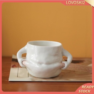 [Lovoski2] แก้วกาแฟเซรามิค พร้อมหูจับ สีขาว สําหรับงานแต่งงาน