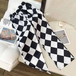 314#black and white checkered wide leg pants Womens summer new Korean style loose pocket casual pants