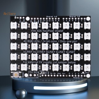 {ขายดี 99} โมดูลแผงไฟวงแหวน WS2812B 5V 40-bit 5050 RGB LED สําหรับ UNO R3 [Bellare.th]