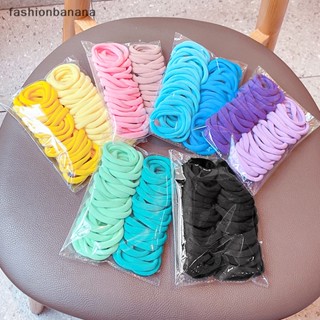 [fashionbanana] ยางรัดผมหางม้า แบบยืดหยุ่น สีดํา สีขาว สําหรับเด็กผู้หญิง 50 ชิ้น