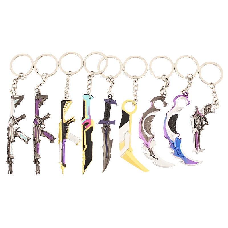 Valorant  Melee Reaver 2.0 Karambit Keychain Game Peripheral M4 Samurai Dagger Model Metal Key Ring 