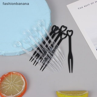 [fashionbanana] ส้อมพลาสติกใส ขนาดเล็ก สําหรับจิ้มผลไม้ เค้ก 100 ชิ้น ต่อถุง