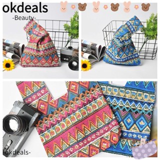 Okdeals กระเป๋าถือ ผ้าฝ้าย ประดับโบว์ สไตล์ชนเผ่า เรียบง่าย เหมาะกับการเดินทาง