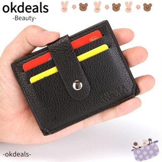 Okdeals กระเป๋าสตางค์ หนัง PU ทรงสี่เหลี่ยม สีดํา สําหรับผู้ชาย