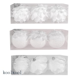 Kool White ชุดเครื่องประดับแขวนตกแต่งต้นคริสต์มาส 3 ชิ้น