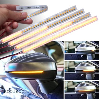 Kool แถบไฟเลี้ยว LED DRL สําหรับติดกระจกมองหลังรถยนต์ 2 ชิ้น