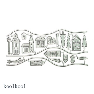 Kool House แผ่นแม่แบบโลหะ ตัดลายนูน สําหรับตกแต่งสมุดอัลบั้ม กระดาษ การ์ด แม่แบบ DIY