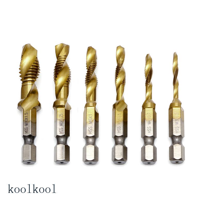 Kool ดอกต๊าปเกลียว ก้านหกเหลี่ยม M3-M10 ชุบไทเทเนียม 1 ชิ้น