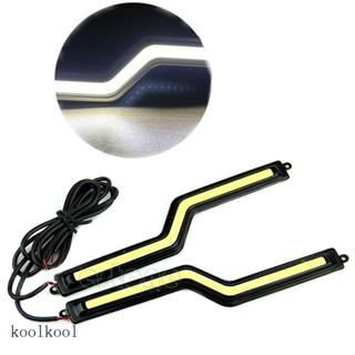 Kool White ไฟตัดหมอก COB LED DRL กันน้ํา สําหรับรถยนต์ DC 12