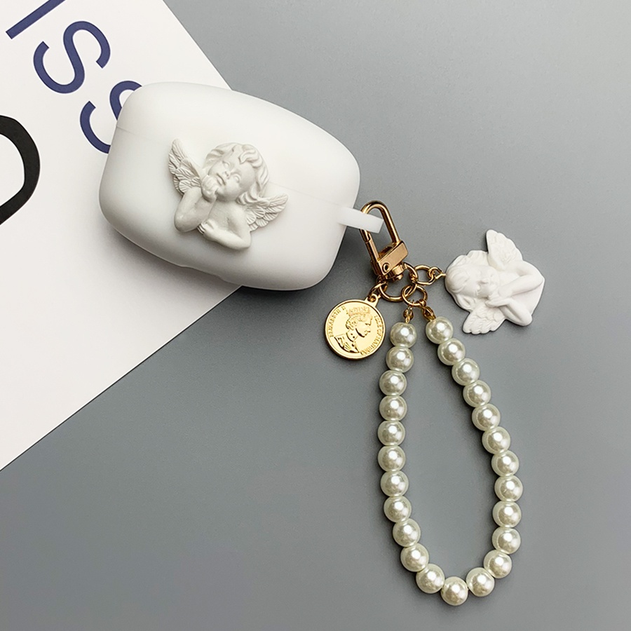 For Sony WF-1000XM5 Case Cute Angel Bracelet Sony WF-1000XM5 Silicone Soft Case Shockproof Case Prot