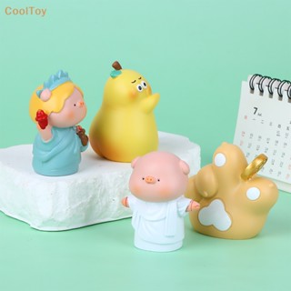 Cooltoy ตุ๊กตาเรซิ่น รูปการ์ตูนหมูน่ารัก สําหรับตกแต่งรถยนต์ ตั้งโต๊ะ