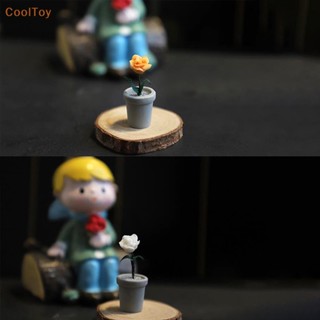 Cooltoy โมเดลกระถางดอกกุหลาบจิ๋ว 1:12 อุปกรณ์เสริม สําหรับตกแต่งบ้านตุ๊กตา สวน