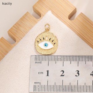 Kaciiy จี้สร้อยคอ รูปดวงตาปีศาจ ฝังเพทาย ทองแดง สีทอง เครื่องประดับแฟชั่น สําหรับผู้หญิง DIY