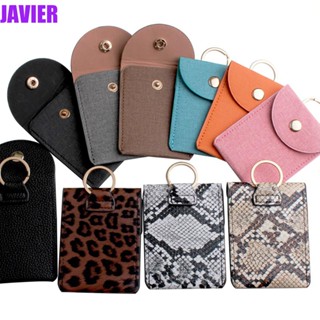 Javier เคสการ์ด พร้อมพวงกุญแจ อเนกประสงค์ พิมพ์ลายเสือดาว กันขโมย RFID