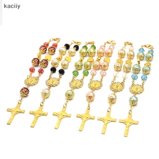 Kaciiy สร้อยข้อมือ ประดับคริสตัล สีทอง เหมาะกับของขวัญ สไตล์คาทอลิก คริสเตียน