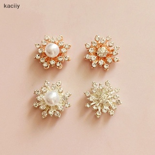 Kaciiy ไข่มุก เพชรเต็ม ดอกไม้ โลหะผสม อุปกรณ์เสริม Diy เครื่องประดับผม แฮนด์เมด วัสดุ A