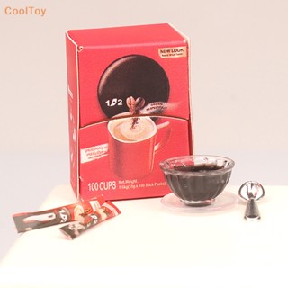 Cooltoy โมเดลกาแฟจําลอง ขนาดเล็ก 1:12 พร้อมกล่องบรรจุ สําหรับตกแต่งบ้านตุ๊กตา 1 ชุด