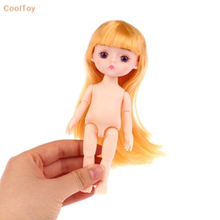 Cooltoy ขายดี วิกผมตรง ตาโต 3D ขนาดเล็ก 1/12 16 ซม. สําหรับเด็กผู้หญิง DIY 1 ชิ้น