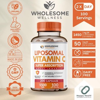 Wholesome Wellness Liposomal Vitamin C 1500 Mg. (200 Capsules)