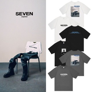 เสื้อยืดแขนสั้น ทรงหลวม พิมพ์ลาย JUNGKOOK SEVEN Tian Zhenguo ขนาดใหญ่ สําหรับผู้ชาย