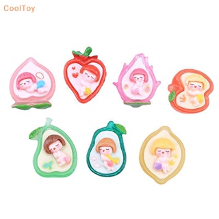 Cooltoy แผ่นเรซิ่น รูปผลไม้น่ารัก สําหรับทําเครื่องประดับ กิ๊บติดผม 10 ชิ้น