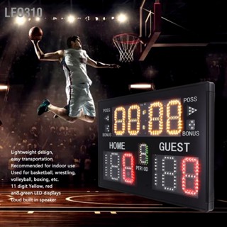 Leo310 ป้ายบอกคะแนนอิเล็กทรอนิกส์แบบตั้งโต๊ะในร่ม Multisport LED 11 หลักสำหรับ Match Training GA30B 100‑240V