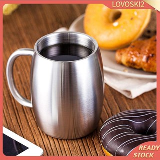 [Lovoski2] แก้วกาแฟสเตนเลส สองชั้น กันแตก 420 มล.