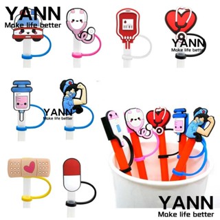 Yann1 จุกปิดหลอดดูดน้ํา กันฝุ่น ลายการ์ตูน ใช้ซ้ําได้