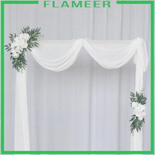 [Flameer] พวงหรีดดอกไม้ สีขาว สีเขียว สําหรับแขวนตกแต่งงานแต่งงาน 2 ชิ้น