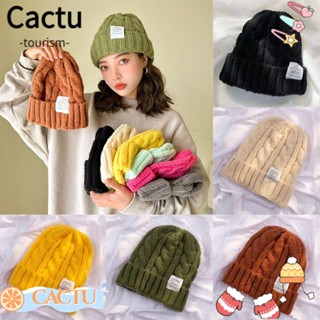 Cactu หมวกบีนนี่ถักไหมพรม แฟชั่น