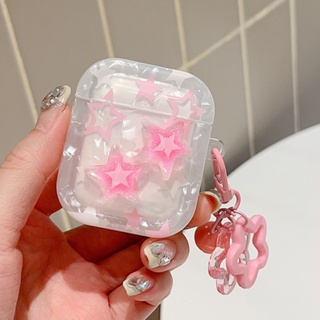 เคสหูฟัง ซิลิโคนนิ่ม ป้องกัน ลายดาว สีชมพู สําหรับ AirPods Pro 2 3 Pro2