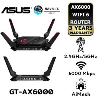 COINSคืน15%⚡FB9JMZV6⚡ ASUS ROG RAPTURE GT-AX6000 DUAL-BAND WIFI 6 (802.11AX) GAMING ROUTER, DUAL 2.5G PORTS