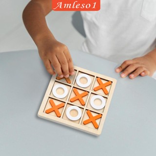 [Amleso1] เกมกระดานไม้ TAC Toe สําหรับตกแต่งโต๊ะกาแฟ