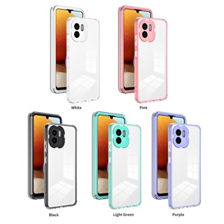 สําหรับ Xiaomi Redmi A1 A2 Plus เต็มรูปแบบ ขอบตรง ทนทาน โปร่งใส PC เคส ถุงลมนิรภัย ป้องกันการหล่น กันชน เคส